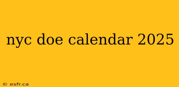 nyc doe calendar 2025