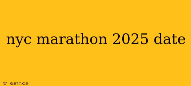 nyc marathon 2025 date