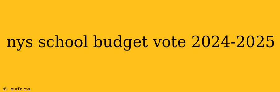 nys school budget vote 2024-2025