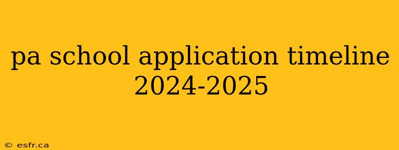 pa school application timeline 2024-2025