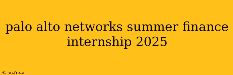 palo alto networks summer finance internship 2025