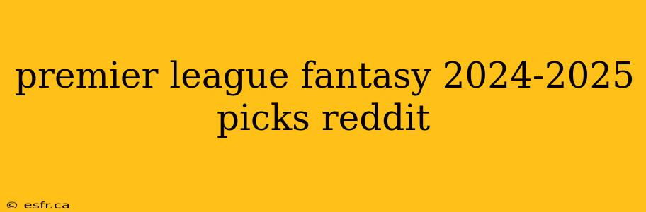 premier league fantasy 2024-2025 picks reddit