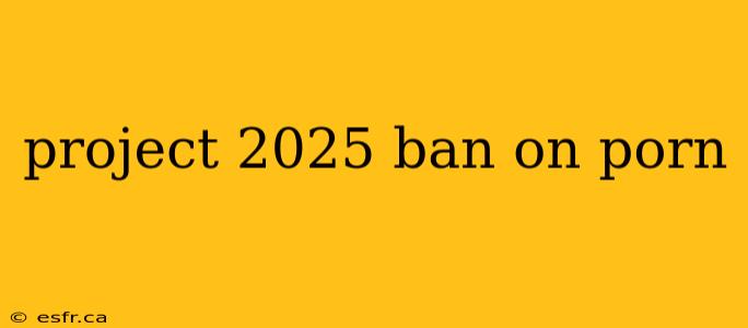 project 2025 ban on porn