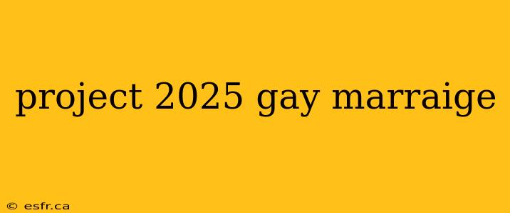 project 2025 gay marraige