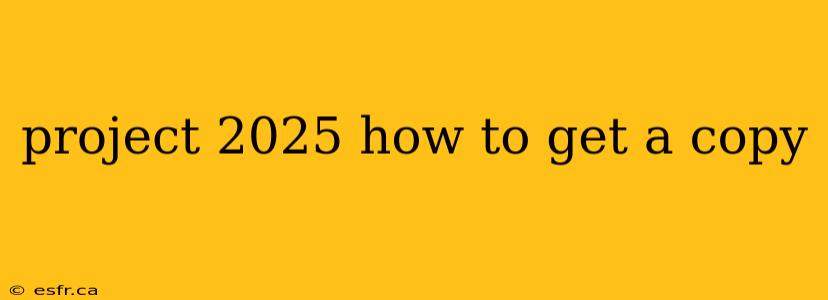 project 2025 how to get a copy