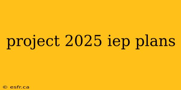 project 2025 iep plans