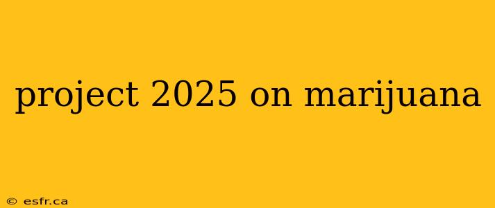 project 2025 on marijuana