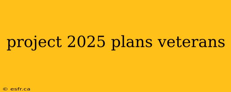 project 2025 plans veterans