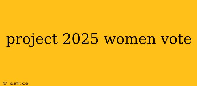 project 2025 women vote