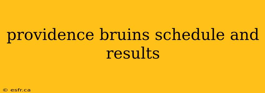 providence bruins schedule and results