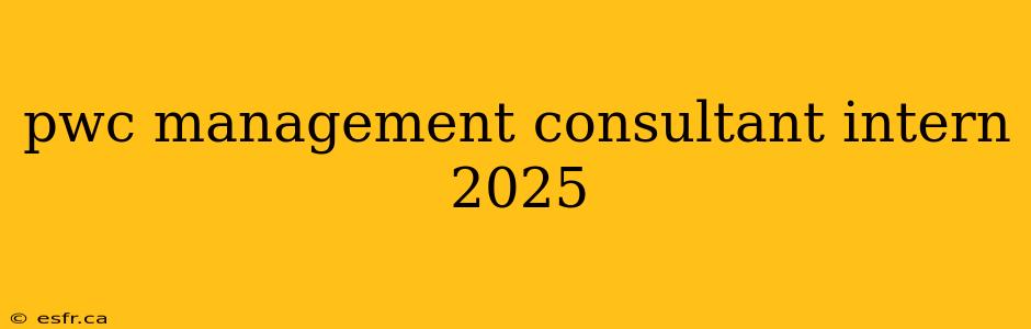 pwc management consultant intern 2025