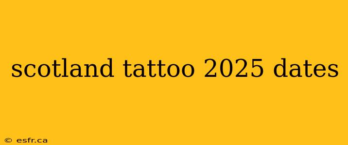 scotland tattoo 2025 dates