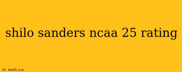 shilo sanders ncaa 25 rating