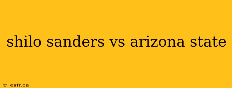 shilo sanders vs arizona state