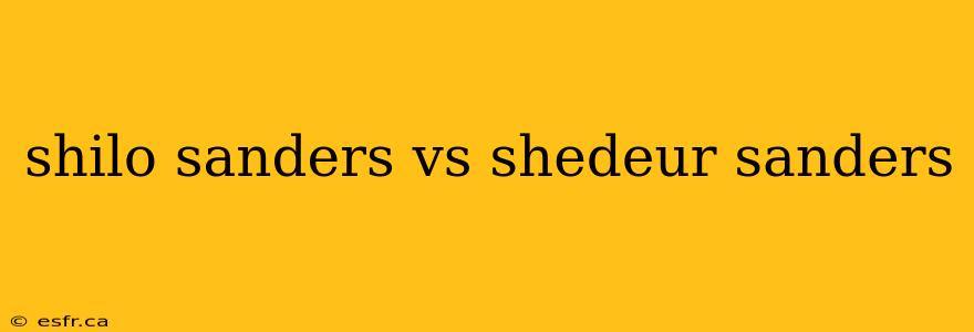 shilo sanders vs shedeur sanders