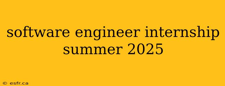 software engineer internship summer 2025