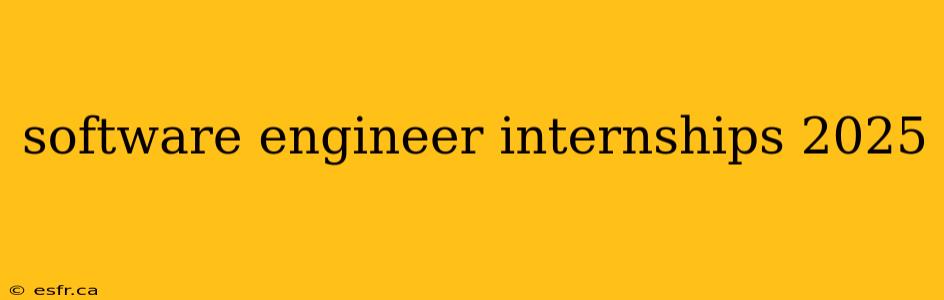 software engineer internships 2025