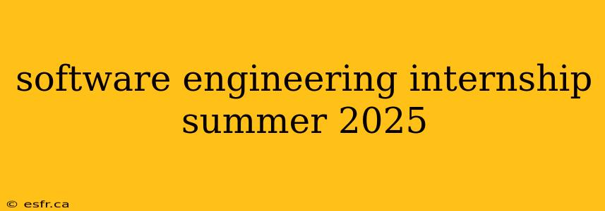 software engineering internship summer 2025