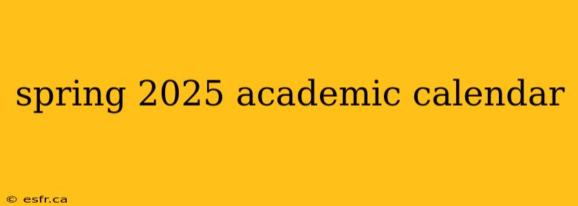 spring 2025 academic calendar