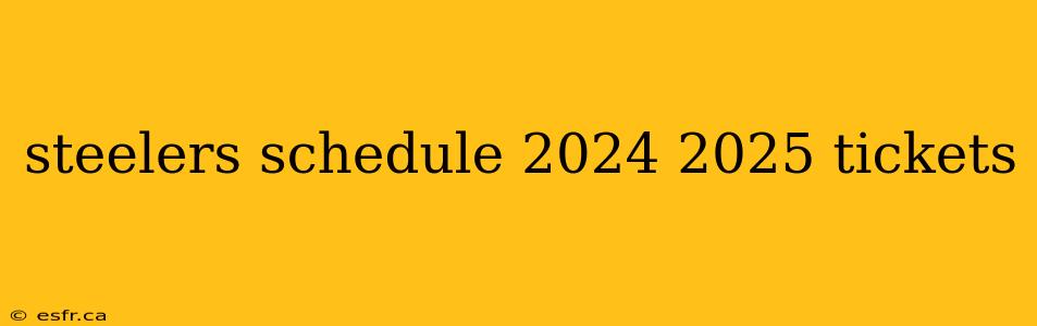 steelers schedule 2024 2025 tickets