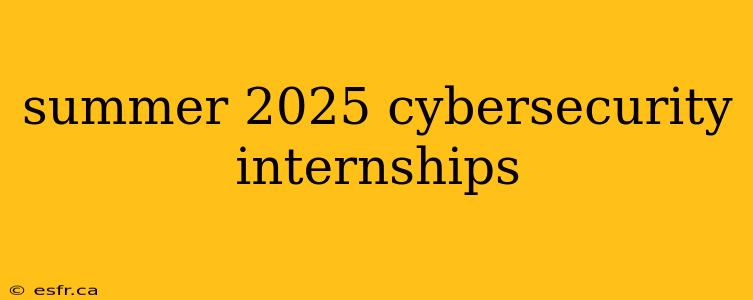 summer 2025 cybersecurity internships