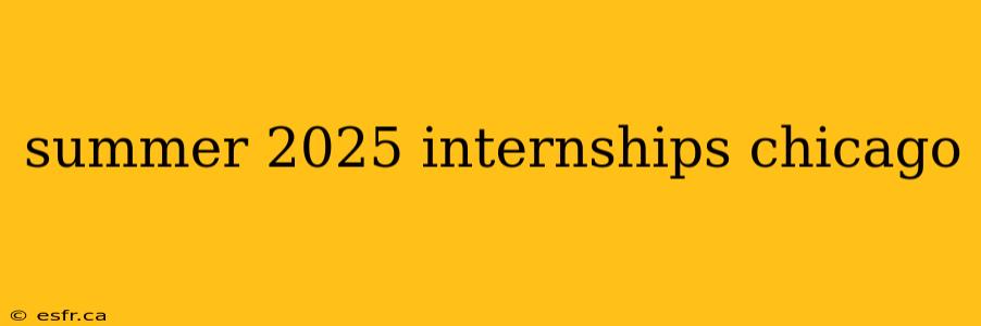 summer 2025 internships chicago