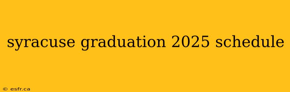 syracuse graduation 2025 schedule