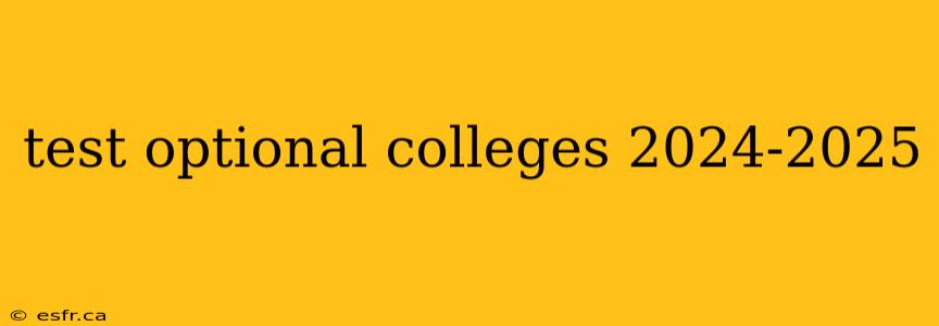 test optional colleges 2024-2025