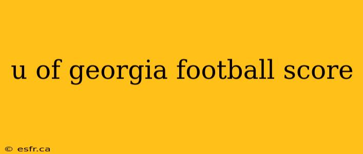 u of georgia football score