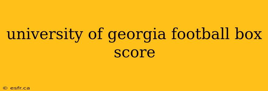 university of georgia football box score