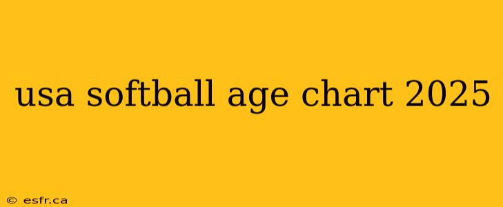 usa softball age chart 2025