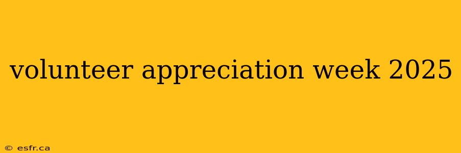 volunteer appreciation week 2025