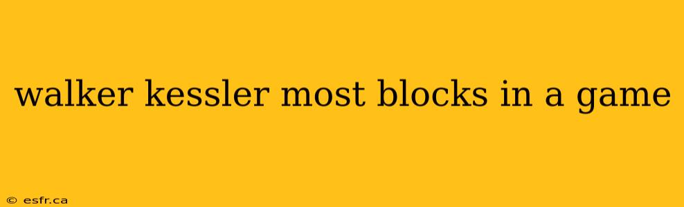 walker kessler most blocks in a game