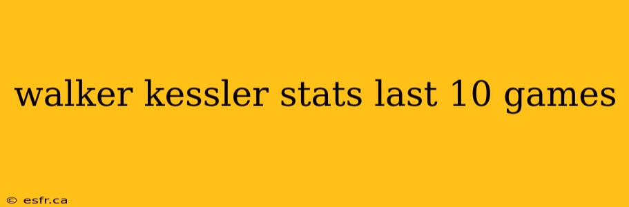 walker kessler stats last 10 games