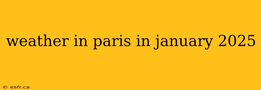 weather in paris in january 2025