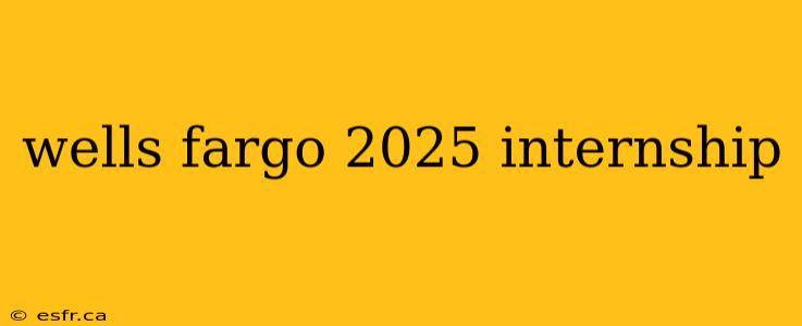 wells fargo 2025 internship