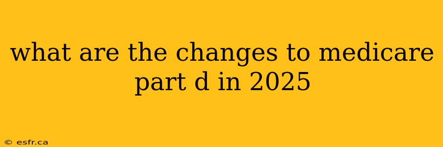 what are the changes to medicare part d in 2025