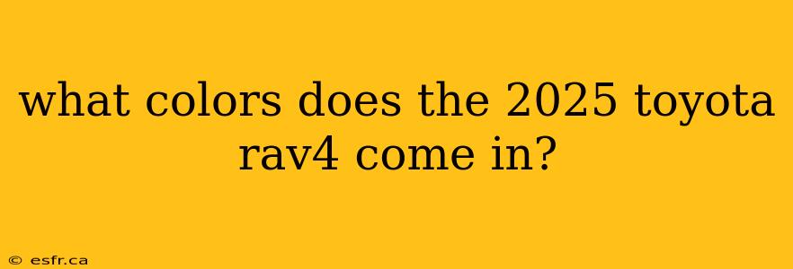 what colors does the 2025 toyota rav4 come in?