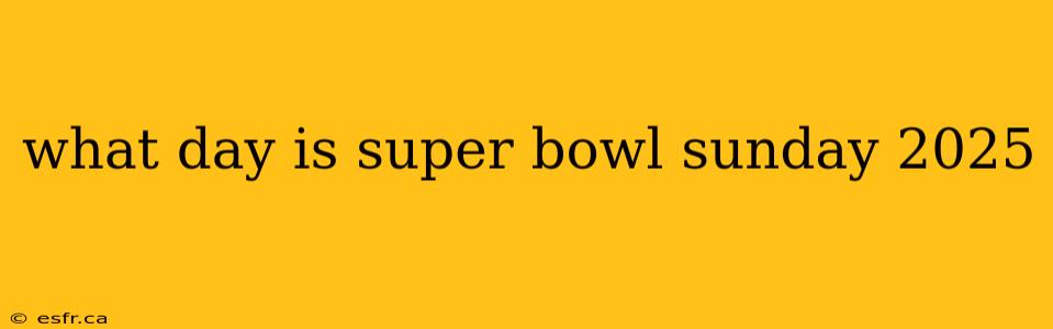 what day is super bowl sunday 2025