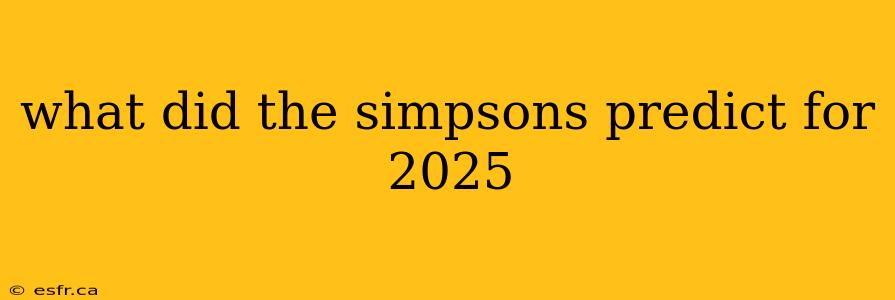 what did the simpsons predict for 2025