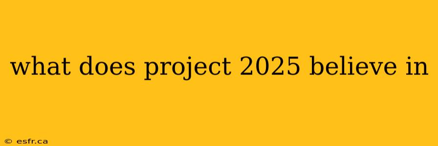 what does project 2025 believe in