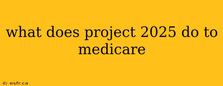 what does project 2025 do to medicare