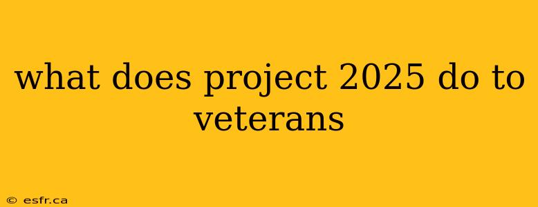 what does project 2025 do to veterans