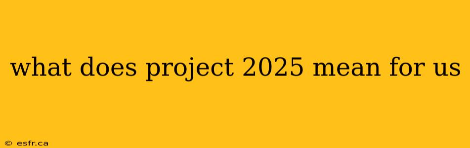 what does project 2025 mean for us