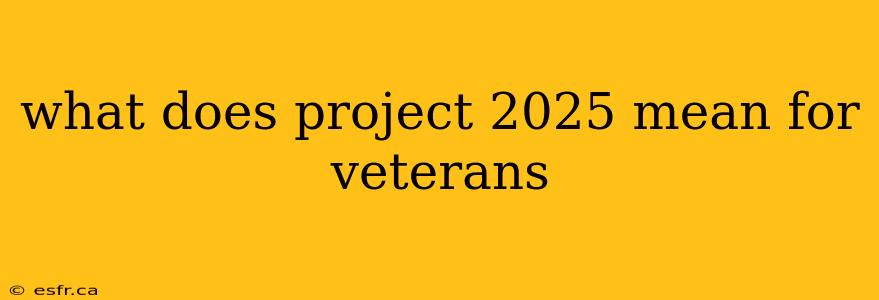 what does project 2025 mean for veterans