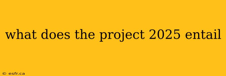 what does the project 2025 entail