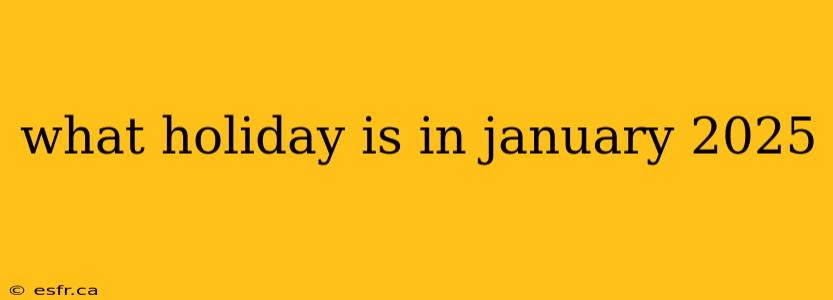 what holiday is in january 2025