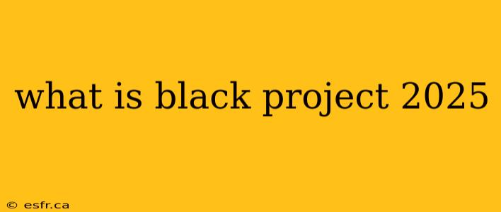 what is black project 2025