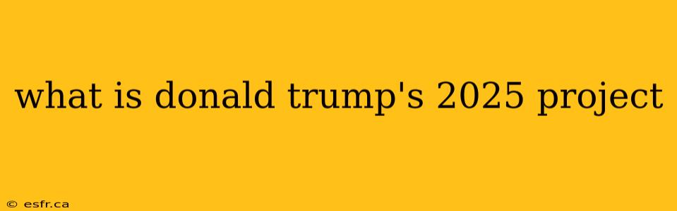 what is donald trump's 2025 project