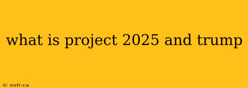 what is project 2025 and trump